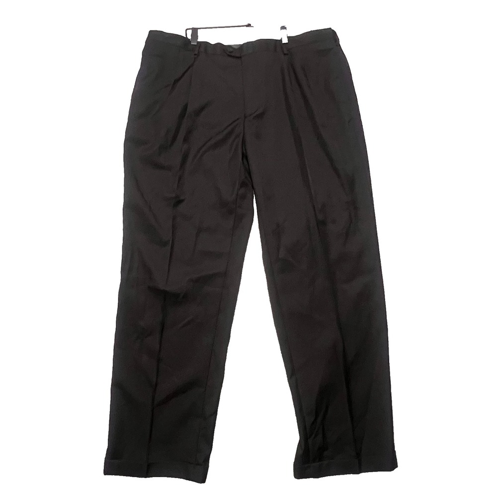 Jos. A. Bank Traveler Men's Dress Pants 44x32 Black NWT Traditional Fit Wrinkle